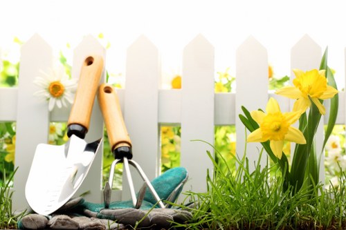 Emergency-ready gardening team following safety procedures